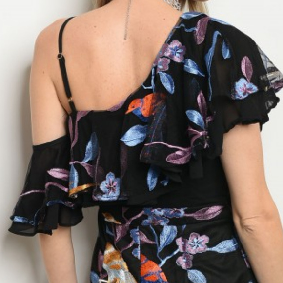 FLORAL MESH PARTY DRESS - Picture 4 of 6